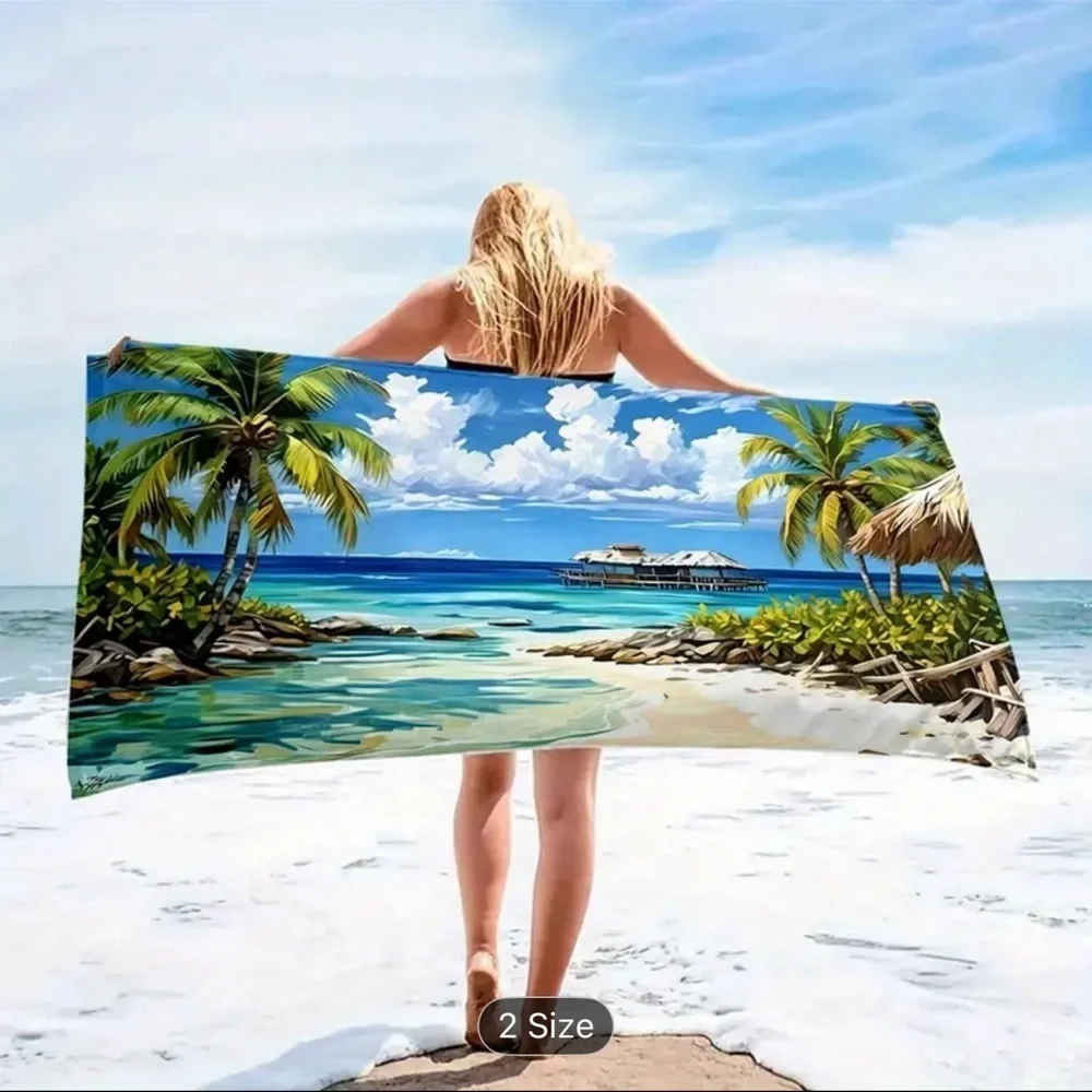 Tropical Beach Scene Towel